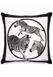 Dolce & Gabbana zebra-print silk cushion - Weiß
