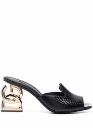 Dolce & Gabbana Keira Iguana-print leather mules - Schwarz