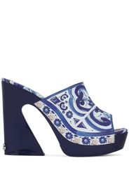 Dolce & Gabbana Mules mit Majolica-Print - Blau