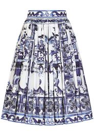 Dolce & Gabbana Midirock mit Majolica-Print - Blau