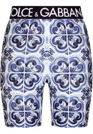 Dolce & Gabbana Radlerhose mit Majolica-Print - Blau