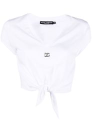 Dolce & Gabbana DG knot-front T-shirt - Weiß