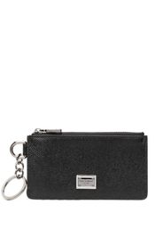 TOM FORD Seidenkrawatte mit Hahnentrittmuster - Schwarz textured logo-plaque wallet - Schwarz