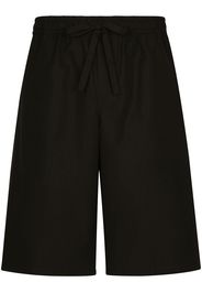 Dolce & Gabbana Knielange Shorts mit Logo-Schild - Schwarz