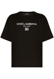 Dolce & Gabbana T-Shirt mit Logo-Stickerei - Schwarz