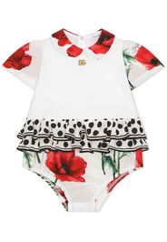 Dolce & Gabbana Kids Strampler mit Blumen-Print - Weiß