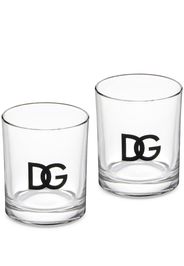 Dolce & Gabbana logo-print set of two drinking glasses - Weiß