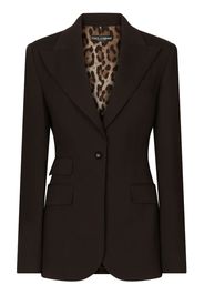 Dolce & Gabbana Blazer mit Logo-Schild - Braun