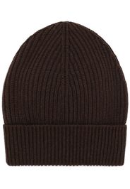 Dolce & Gabbana Gerippte Beanie mit Umschlag - Braun