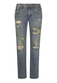 Dolce & Gabbana Slim-Fit-Jeans im Distressed-Look - Blau