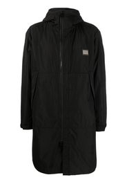 Dolce & Gabbana logo-plaque hooded coat - Schwarz