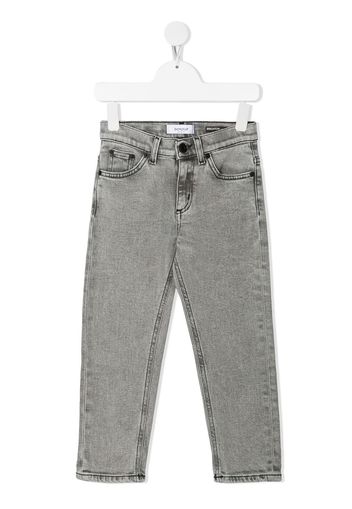 DONDUP KIDS Schmale Jeans mit Bleached-Effekt - Grau