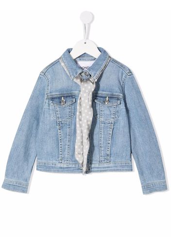 DONDUP KIDS scarf-detail four-pocket denim jacket - Blau