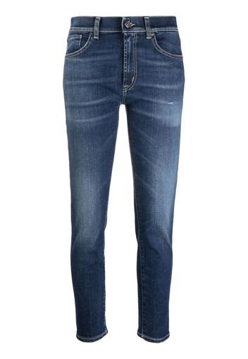 DONDUP bleach wash straight-leg jeans - Blau