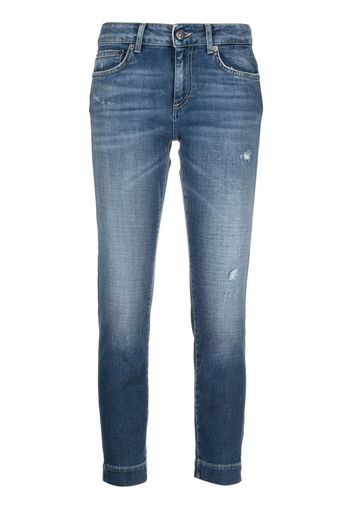 DONDUP ripped-detailing cropped jeans - Blau