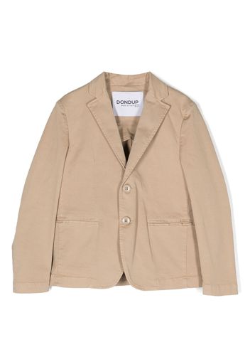 DONDUP KIDS logo-lettering single-breasted blazer - Braun