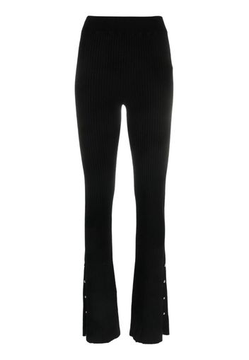 DONDUP high-waisted ribbed-knit trousers - Schwarz