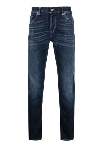 DONDUP Halbhohe Slim-Fit-Jeans - Blau