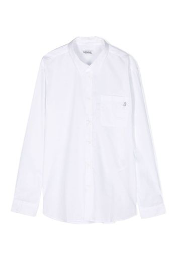 DONDUP KIDS logo-plaque cotton shirt - Weiß