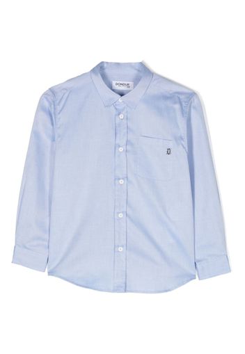 DONDUP KIDS logo-plaque cotton shirt - Blau