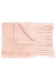 DONDUP logo-plaque fringed scarf - Rosa