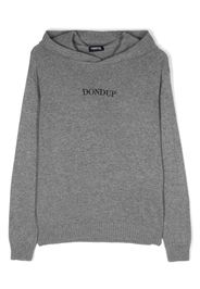 DONDUP KIDS logo-print knit hoodie - Grau