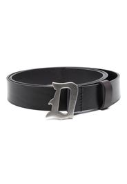 DONDUP logo-buckle leather belt - Schwarz