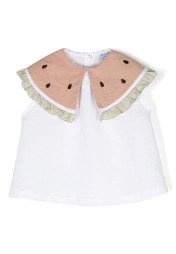 Donsje ruffled watermelon blouse - Weiß