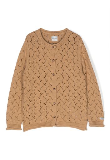 Donsje pointelle-knit cardigan - Braun