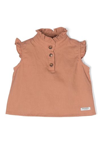 Donsje ruffle-detailed cotton blouse - Nude