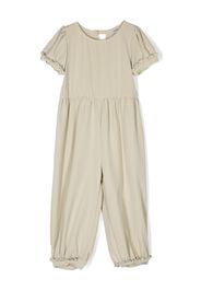 Donsje ruched-detail short-sleeve jumpsuit - Nude