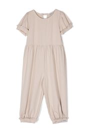 Donsje ruched-detail short-sleeve jumpsuit - Nude