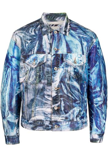 Doublet graphic-print denim jacket - Blau