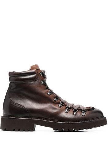 Doucal's ankle lace-up fastening boots - Braun