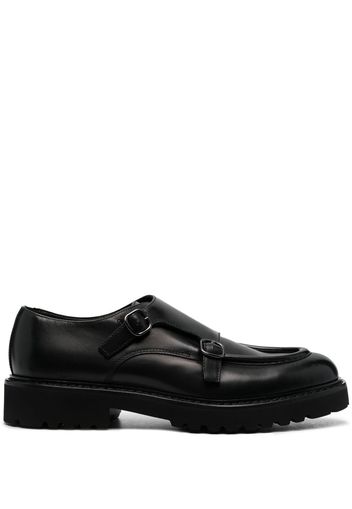 Doucal's double-buckle leather monk shoes - Schwarz