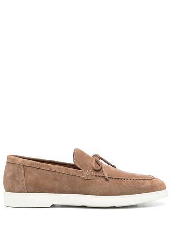 Doucal's lace-detailing suede loafers - Braun