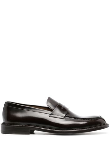 Doucal's flat leather loafers - Braun