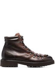 Doucal's ankle lace-up fastening boots - Braun