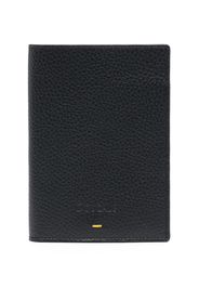 Doucal's logo-debossed leather passport holder - Blau