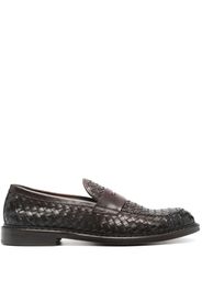 Doucal's interwoven leather loafers - Braun