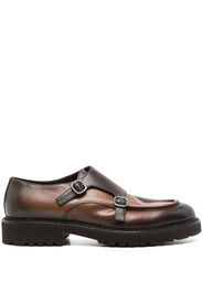 Doucal's double-buckle monk shoes - Braun
