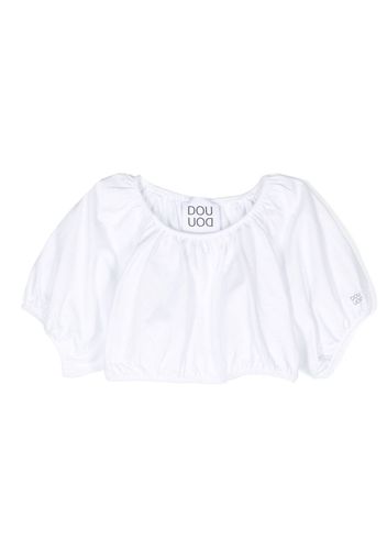 Douuod Kids off-shoulder cropped blouse - Weiß