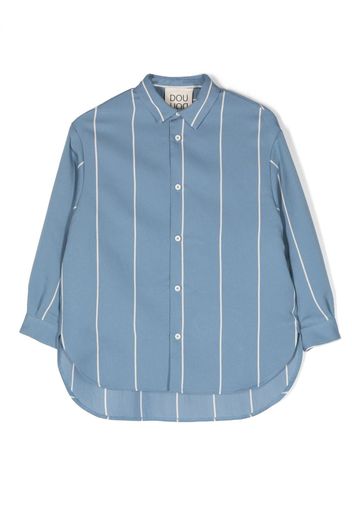 Douuod Kids striped long-sleeved shirt - Blau