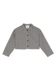 Douuod Kids Lucky gingham cropped jacket - Schwarz