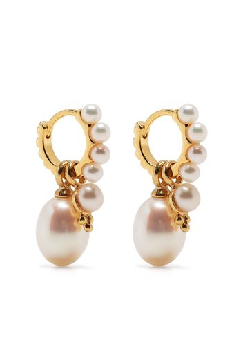 DOWER AND HALL timeless pearl hoops set - Silber