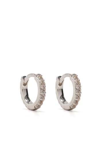 DOWER AND HALL sapphire embellished sterling-silver hoops - Silber
