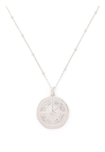 DOWER AND HALL engraved compass necklace - Silber