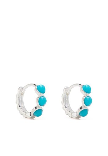 DOWER AND HALL small turquoise huggie hoops - Silber