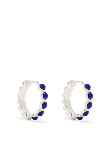 DOWER AND HALL lapis lazuli-embellished huggie hoops - Silber