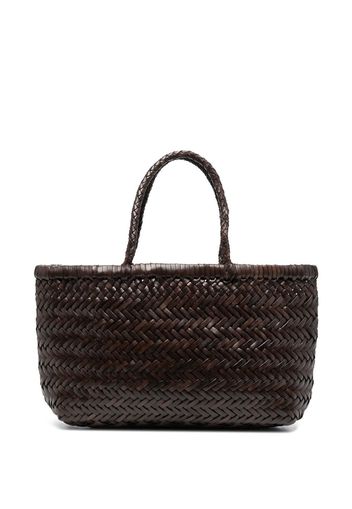 DRAGON DIFFUSION interwoven leather tote bag - Braun